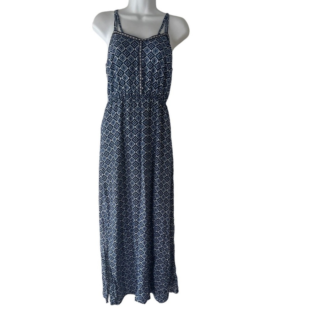 Anthropologie Skies Are Blue Size XS Maxi Printed Dress Coastal‎ Cowgirl Boho
